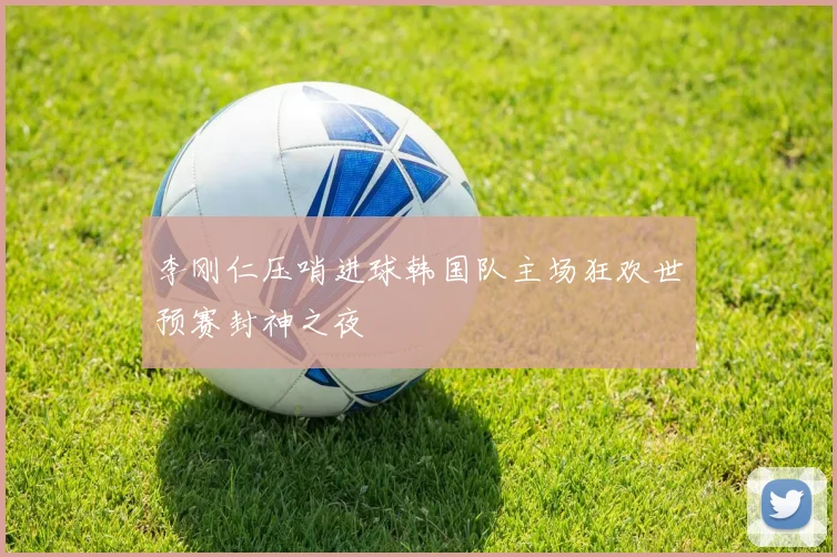 李刚仁压哨进球韩国队主场狂欢世预赛封神之夜